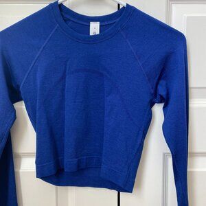 Lululemon Swiftly Tech Cropped Long-Sleeve Shirt 2.0 Size 4 in 'Deep Sea Blue'